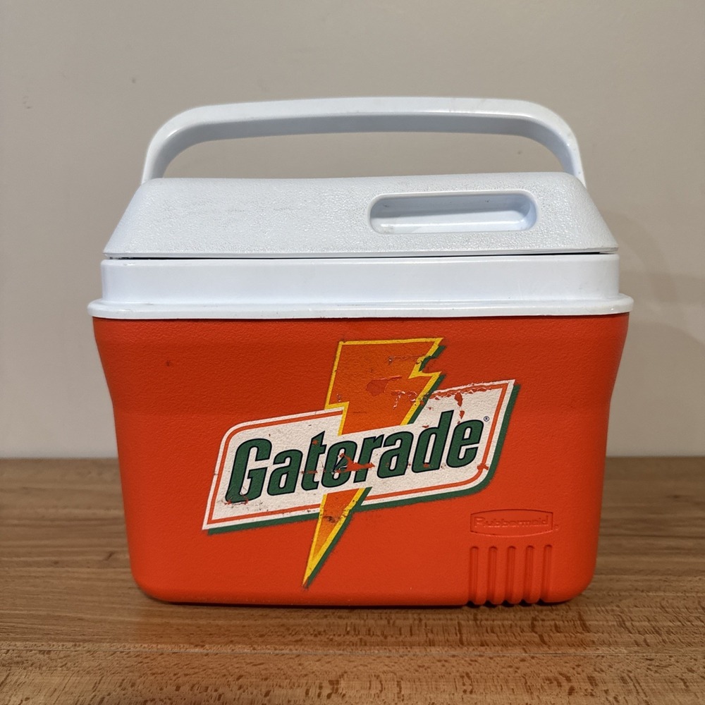 Vintage 1990's Gatorade Ice Chest Mini Cooler Lunch Box Rubbermaid Hardside
